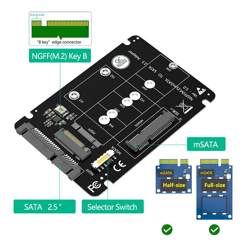 M.2 NGFF mSATA SSD to SATA 3.0 - Memory Card Ssd 评论和价格