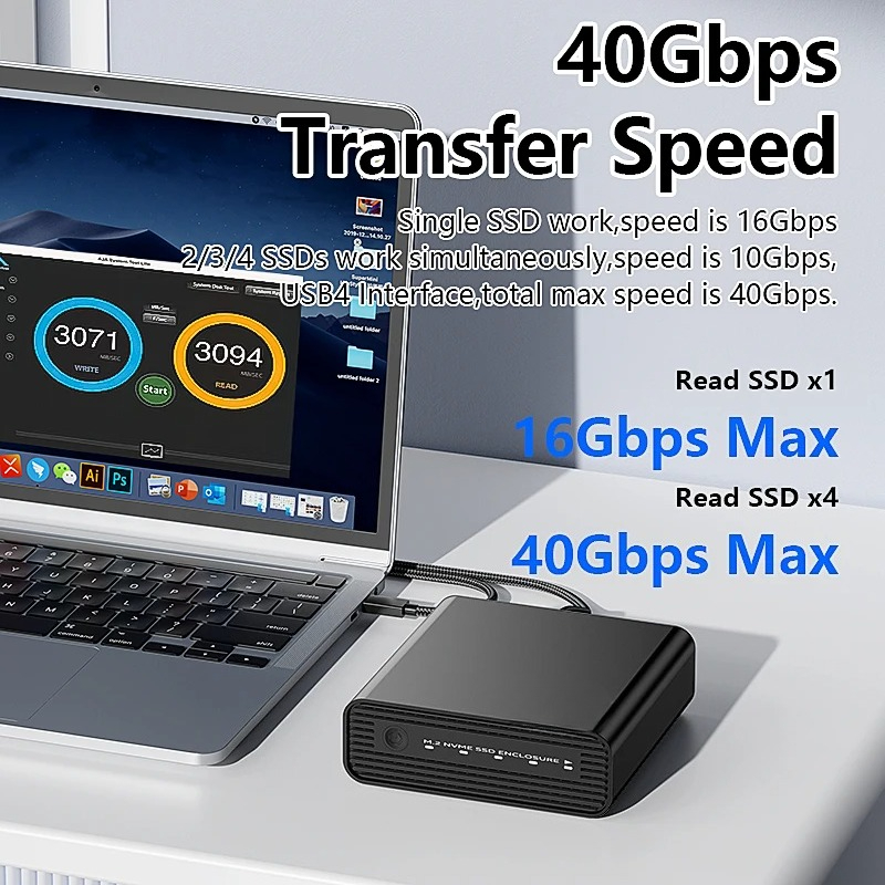 Aluminum M2 4-Bay USB4 Externa - External Ssd 评论和价格